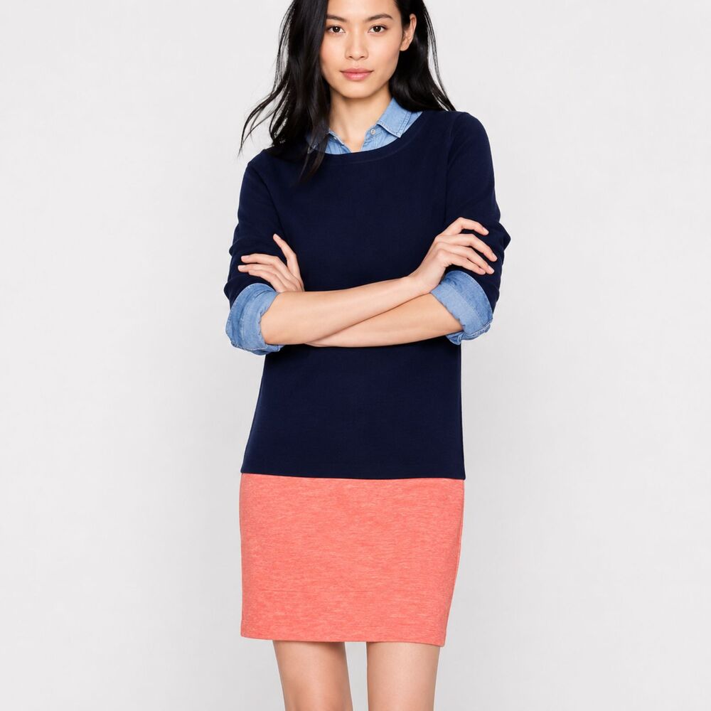 J. Crew Maritime Colorblock Sheath Dress Long Sleeve Size S